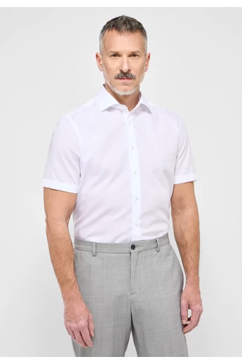 Eterna férfi SLIM FIT rövid ujjú, vasalásmentes poplin ing kent gallérral