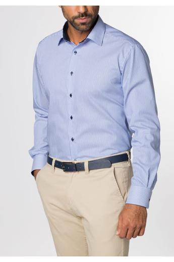 Eterna férfi MODERN FIT,  hosszú ujjú csíkos ing, modern, kent  gallérral,  vasalásmentes