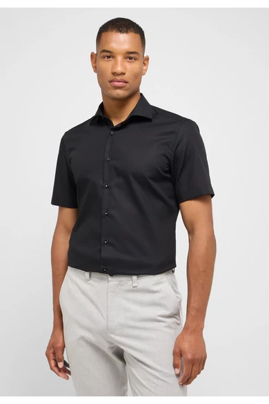 Eterna férfi SLIM FIT rövid ujjú, vasalásmentes poplin ing kent gallérral