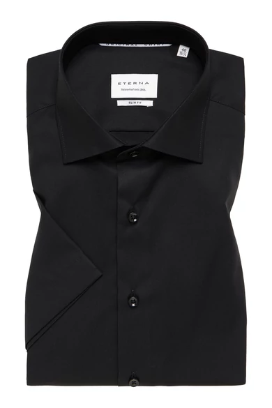 Eterna férfi SLIM FIT rövid ujjú, vasalásmentes poplin ing kent gallérral