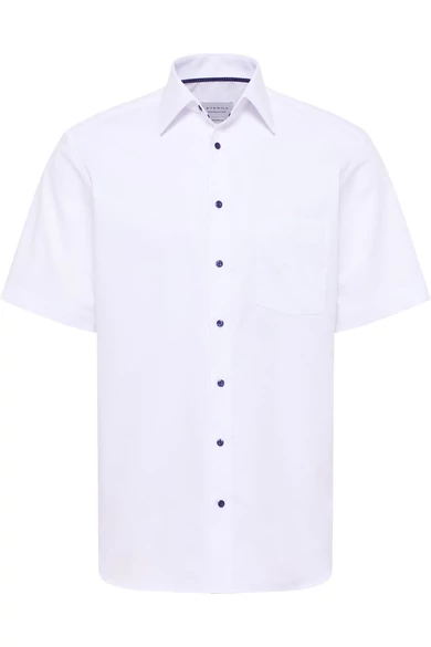 Eterna férfi MODERN FIT, rövid ujjú aprókockás vasalásmentes ing Kent gallérral