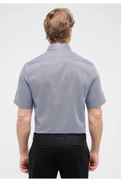 Eterna férfi MODERN FIT, rövid ujjú mintás, vasalásmentes ing Kent gallérral