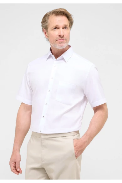 Eterna férfi MODERN FIT, rövid ujjú Natté vasalásmentes ing Kent gallérral