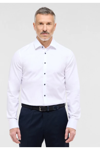 Eterna DYNAMIC COTTON, férfi Slim fit, karcsúsított hosszú ujjú ing, Kent gallérral, vasalásmentes