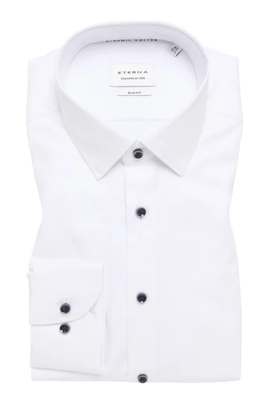 Eterna DYNAMIC COTTON, férfi Slim fit, karcsúsított hosszú ujjú ing, Kent gallérral, vasalásmentes