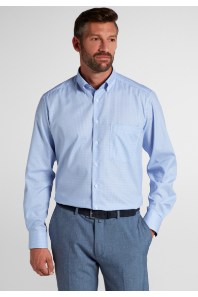 Eterna férfi Comfort fit hosszú ujjú kockás ing, legombolható  gallérral,  vasalásmentes