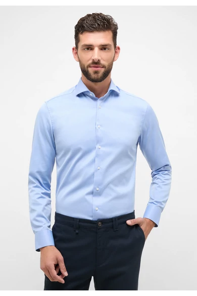 Eterna COVER SHIRT, férfi Slim fit, karcsúsított hosszú ujjú ing, cápa gallérral, vasalásmentes