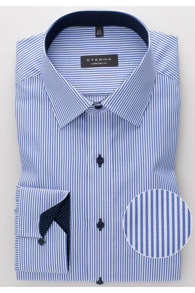 Eterna férfi Comfort fit hosszú ujjú csíkos ing, modern, kent  gallérral,  vasalásmentes