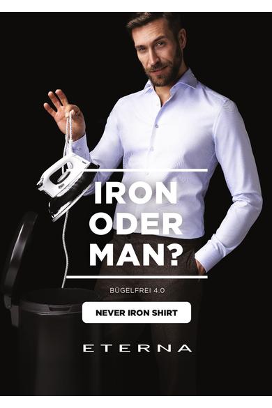 Eterna férfi SLIM FIT hosszú ujjú ing, cápa gallérral,  vasalásmentes